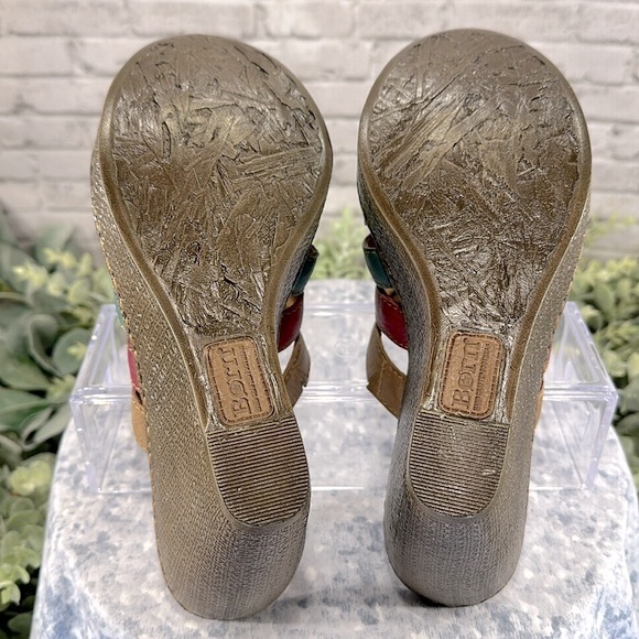 Born “Lumi Sand” Multicolor Leather 5-Band Open Toe Wedge Sandals WMS 9M✨NWOT✨ - Picture 7 of 9